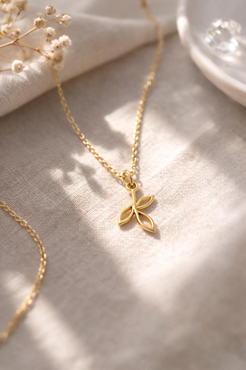 14k Gold Dainty Olive Branch Minimalist Add On Charm Tiny Solid Jewelry Build Your Own Pendant Gift Women
