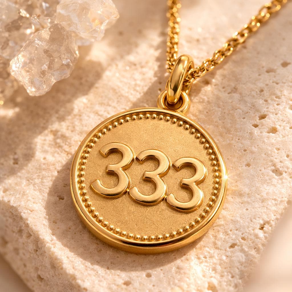 Choose Your Angel Number Pendant 11:11 111 222 333 444 555 666 777 888 999 Solid Gold Spiritual Coin Pendant Personalized Jewelry Gift