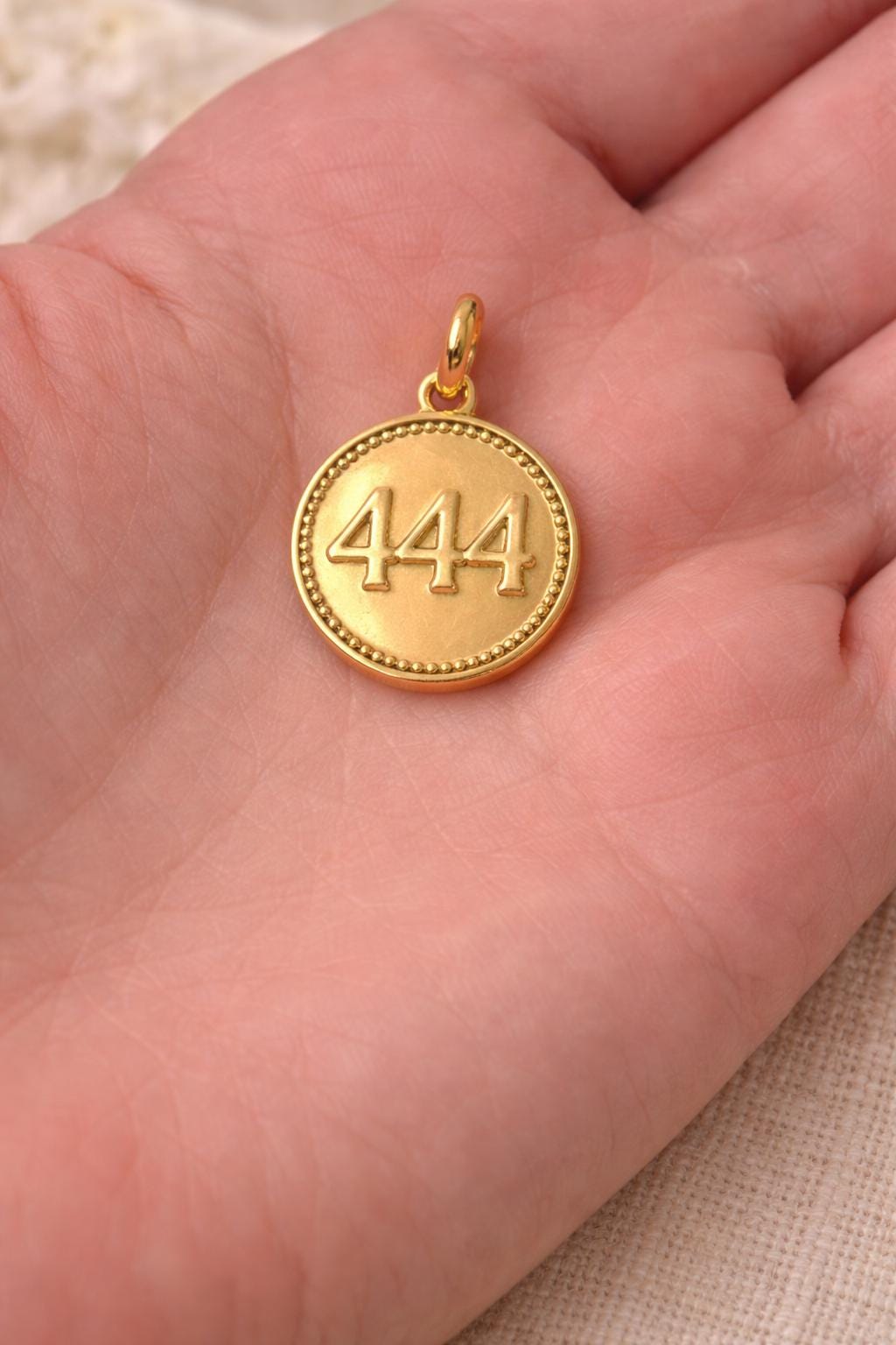 Angel Number 444 Coin Pendant Spiritual Jewelry Necklace Guardian Protection Amulet Charm Gift Numerology Talisman