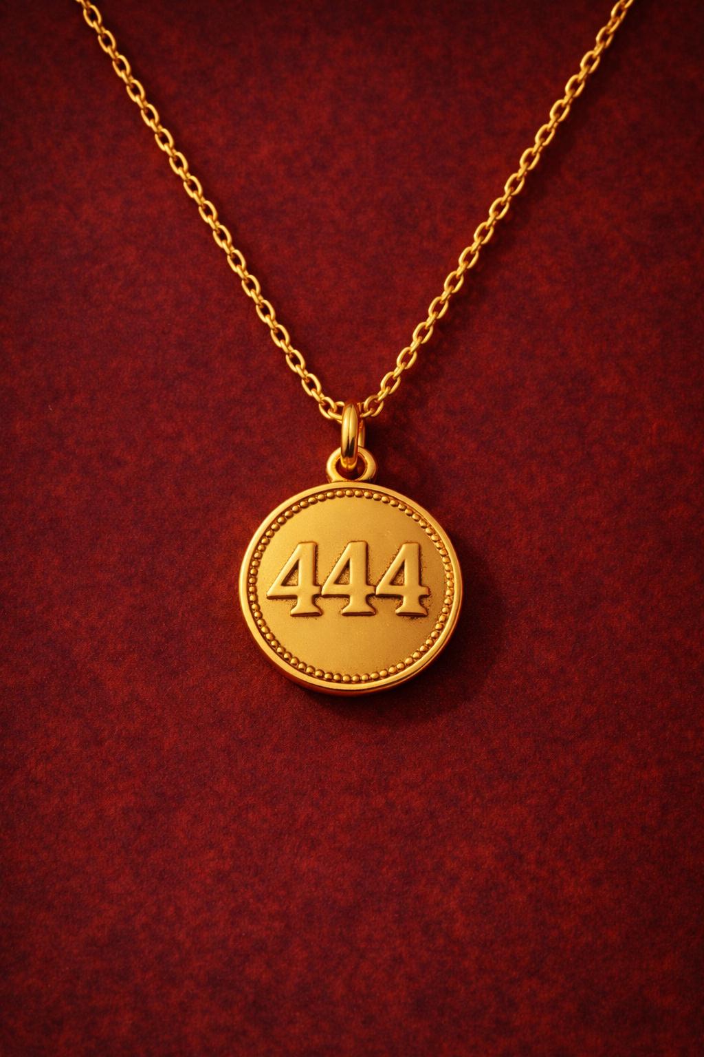 Angel Number 444 Coin Pendant Spiritual Jewelry Necklace Guardian Protection Amulet Charm Gift Numerology Talisman