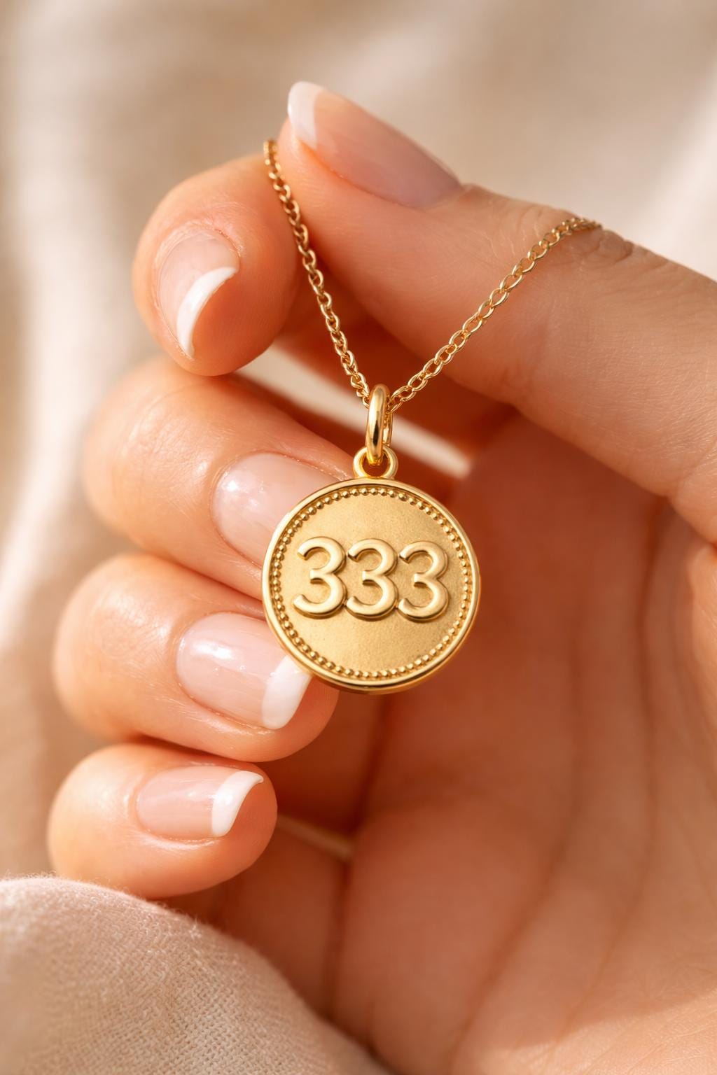 Choose Your Angel Number Pendant 11:11 111 222 333 444 555 666 777 888 999 Solid Gold Spiritual Coin Pendant Personalized Jewelry Gift