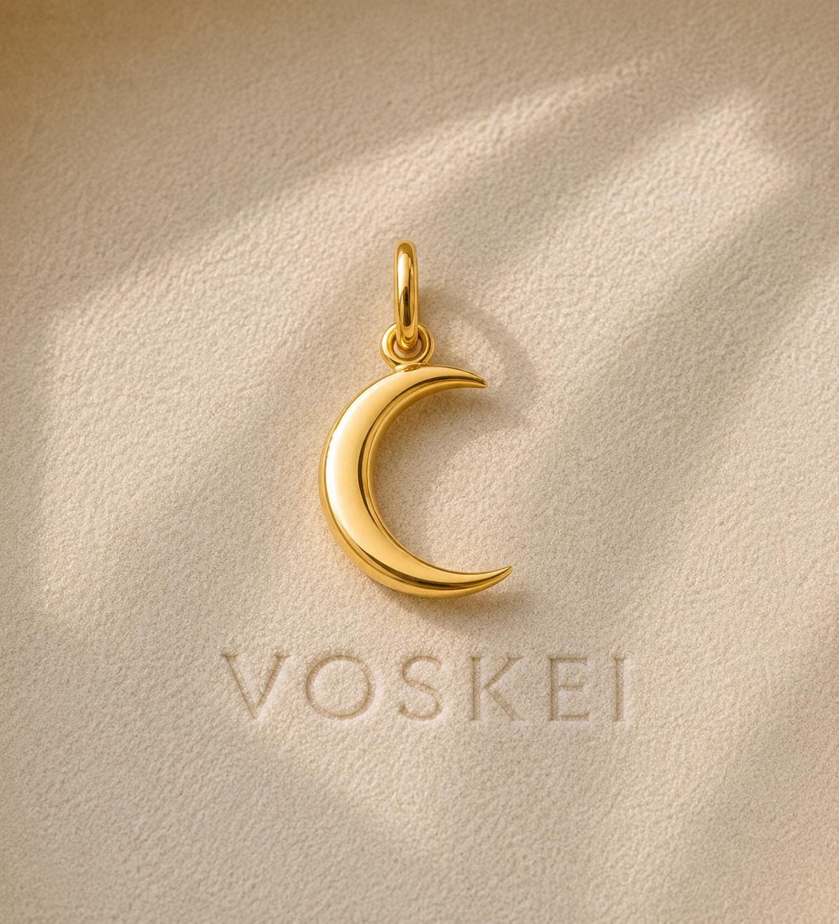 Crescent Moon Charms 14K Gold Dainty Minimalist pendant Tiny Solid Gold Jewelry