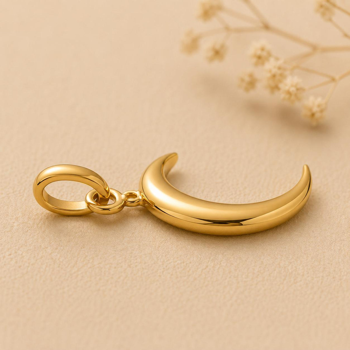 Crescent Moon Charms 14K Gold Dainty Minimalist pendant Tiny Solid Gold Jewelry