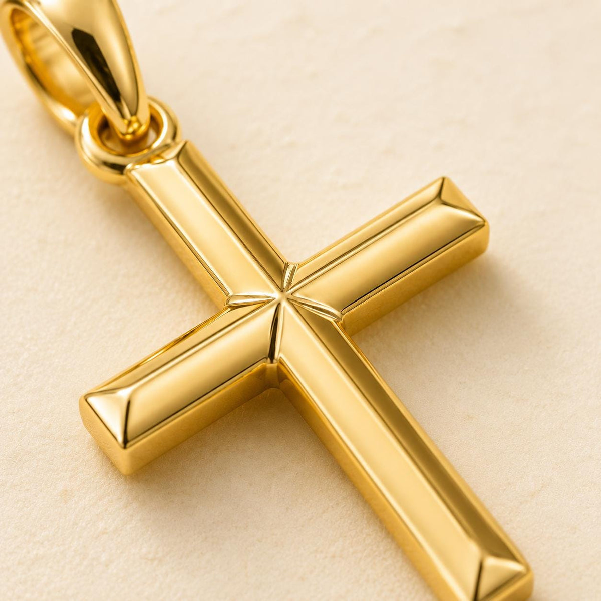 Small Gold Cross Pendant Delicate Religious Jewelry Christian Necklace Charm Faith Gift Minimalist Knife Edge