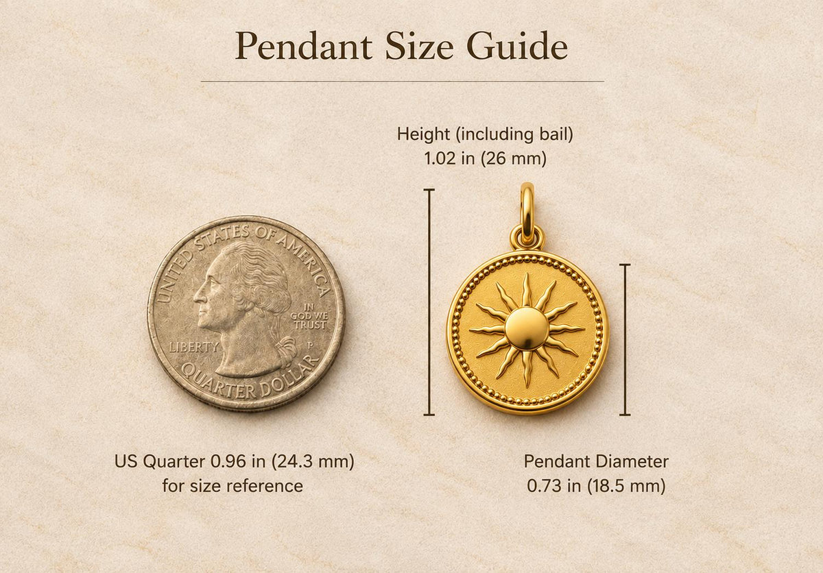 Sun coin Medallion Pendant 14K Solid Gold Sun Pendant Celestial Coin Necklace Minimalist Gold Medallion Handmade Fine Jewelry