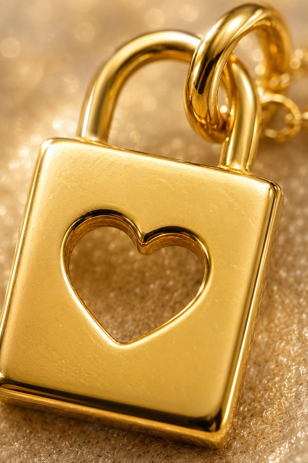 14k Gold Heart Lock Charm Pendant Birthday Anniversary Gift for Her Mom Wife Daughter
