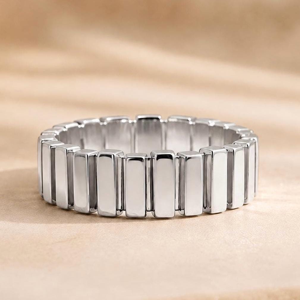925 Sterling Silver High Polish Statement Ring Modern Gold Band Luxury Handmade Ring high polish finish
