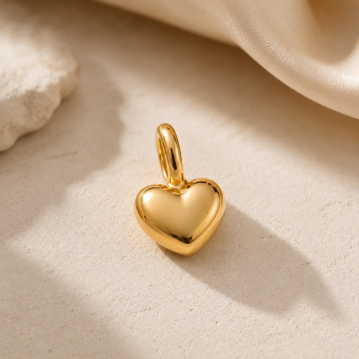 Dainty Heart Pendant Necklace Tiny Love Charm in Solid Gold or 925 Sterling Silver Minimalist Handmade Gift for Her