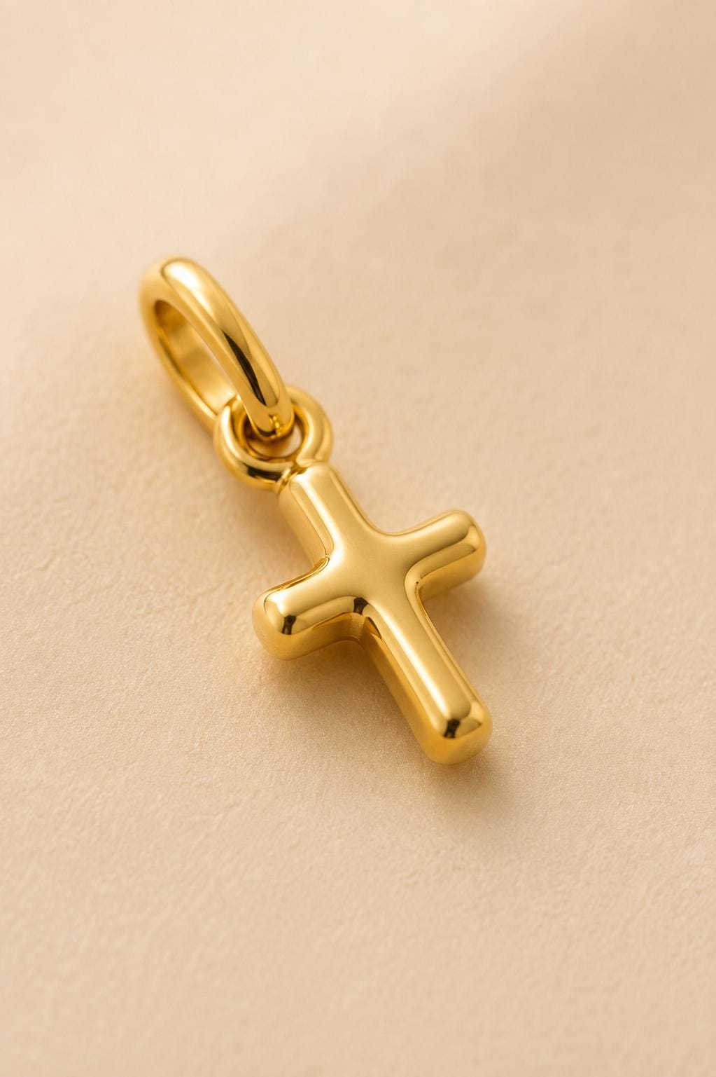 Dainty Cross Pendant Necklace Solid 14K Gold & 925 Sterling Silver Minimalist Handmade Jewelry Gift
