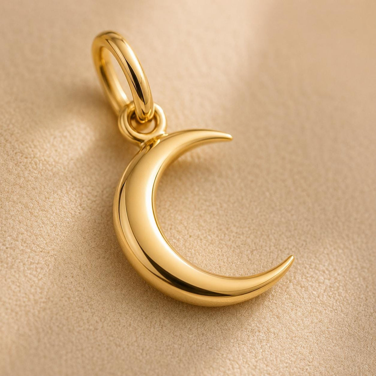 Crescent Moon Charms 14K Gold Dainty Minimalist pendant Tiny Solid Gold Jewelry