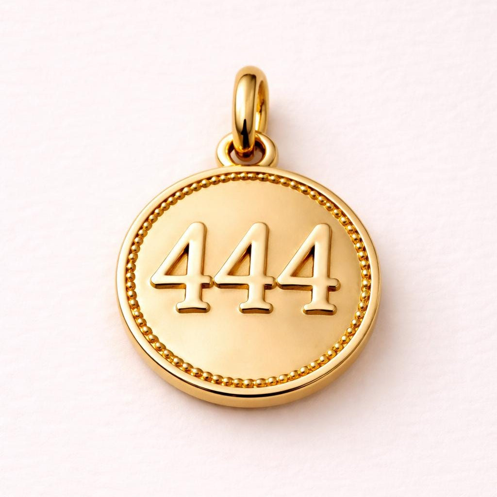 Angel Number 444 Coin Pendant Spiritual Jewelry Necklace Guardian Protection Amulet Charm Gift Numerology Talisman