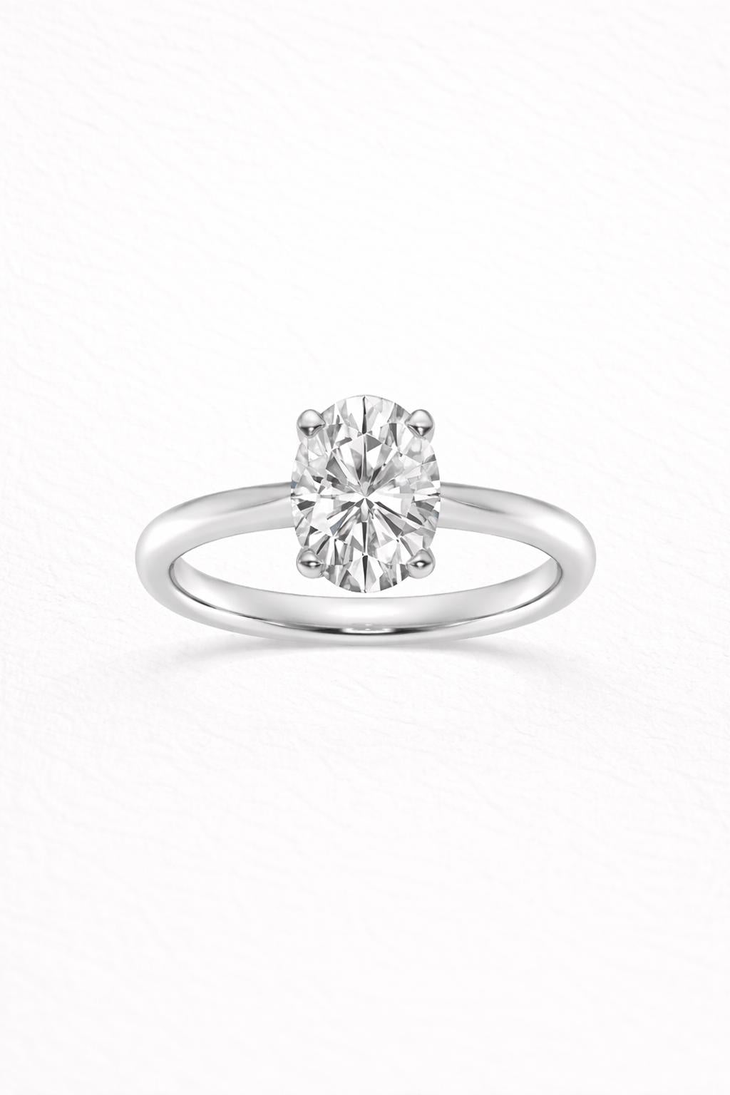 Oval Lab Grown Diamond 1–2.5 CT Solitaire Engagement Ring