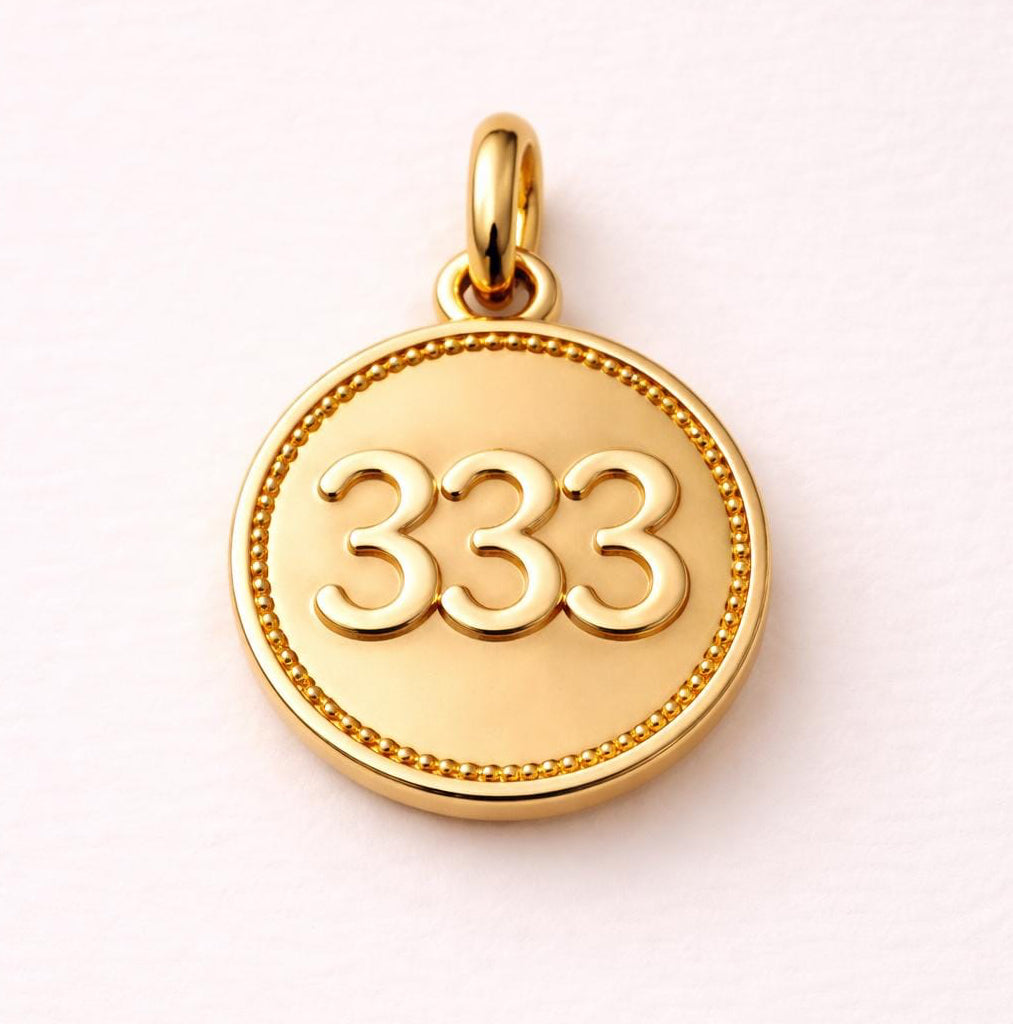 Choose Your Angel Number Pendant 11:11 111 222 333 444 555 666 777 888 999 Solid Gold Spiritual Coin Pendant Personalized Jewelry Gift