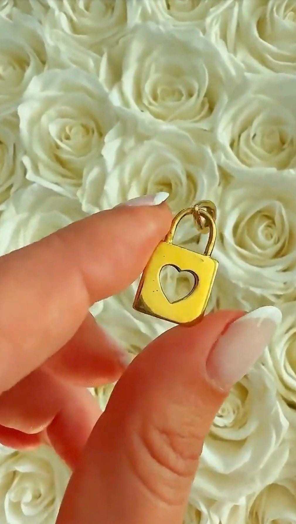 14k Gold Heart Lock Charm Pendant Birthday Anniversary Gift for Her Mom Wife Daughter