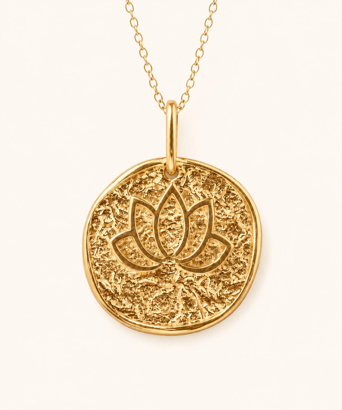 Lotus Flower Pendant Charm Necklace Yoga Boho Spiritual Jewelry Gift for Her Birthday Zen Minimalist Accessory small