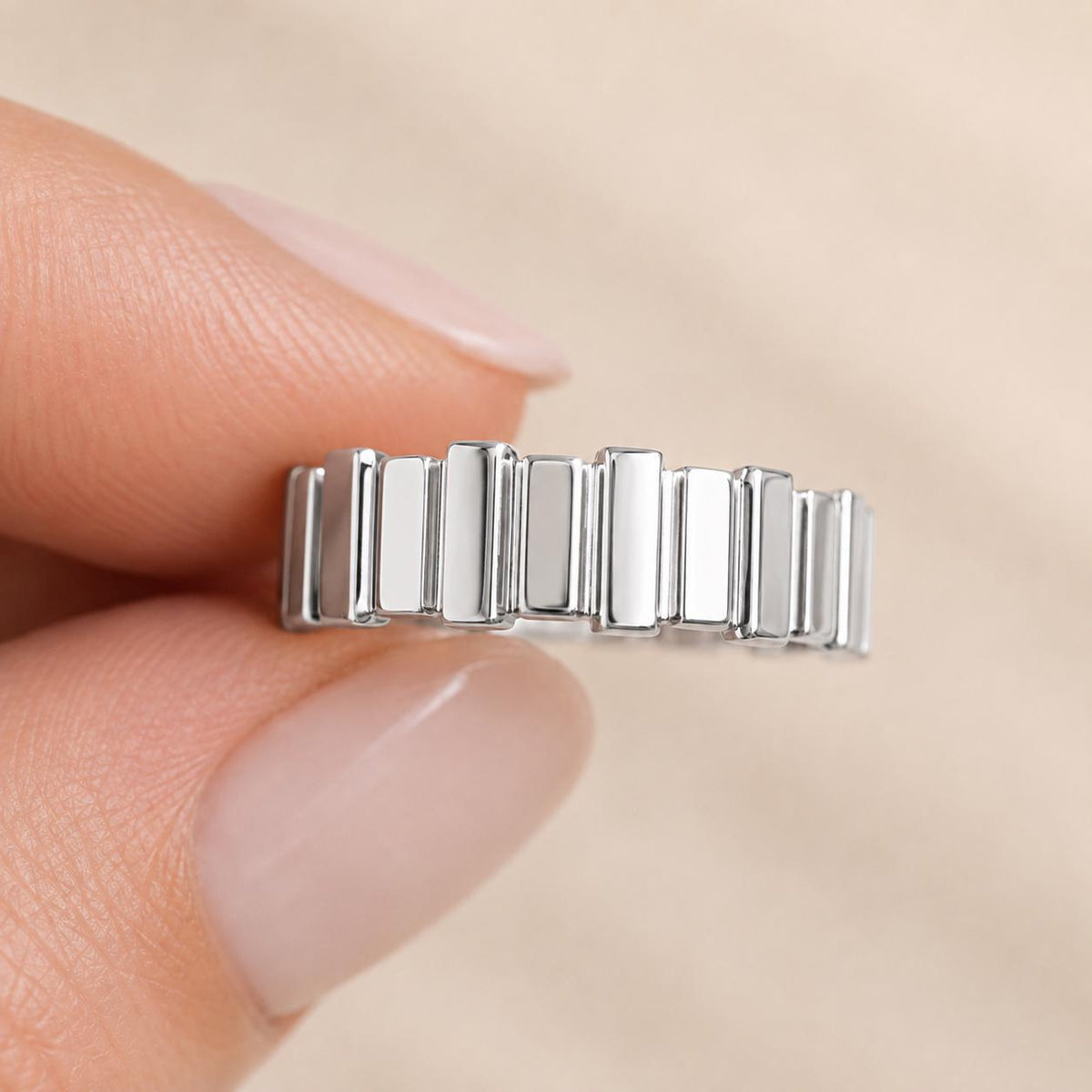 925 Sterling Silver High Polish Statement Ring Modern Gold Band Luxury Handmade Ring high polish finish