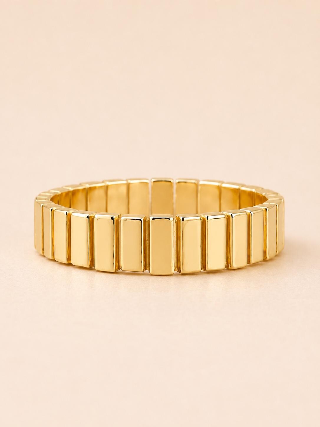14K Solid Gold High Polish Statement Ring Modern Gold Band Luxury Handmade Ring
