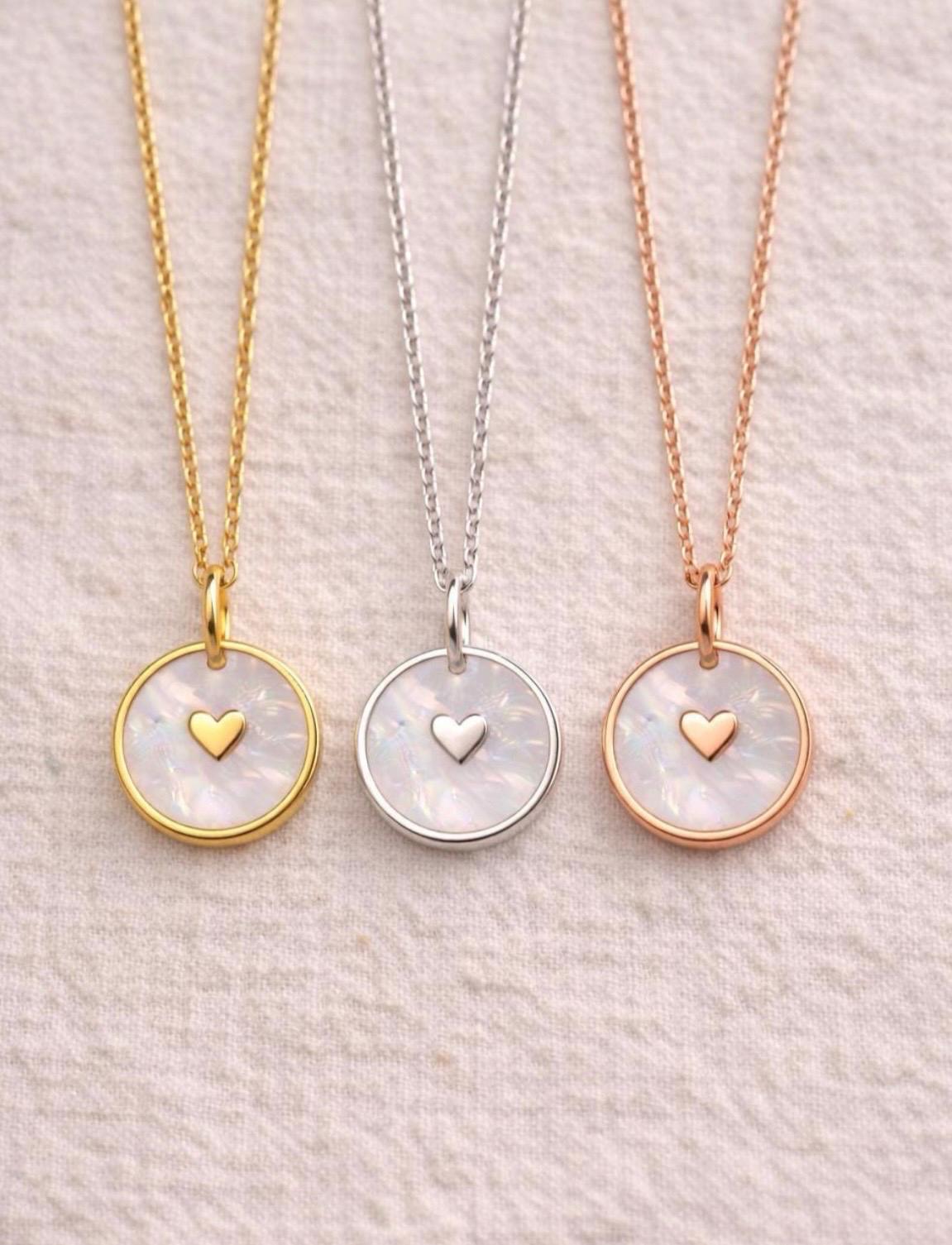 Mother of Pearl Pendant Cross Star Moon Heart Charm 14K Solid Gold Meaningful Jewelry Gift for Her