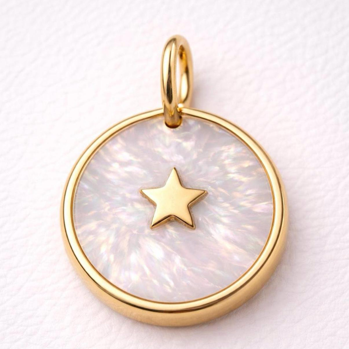 Mother of Pearl Pendant Cross Star Moon Heart Charm 14K Solid Gold Meaningful Jewelry Gift for Her