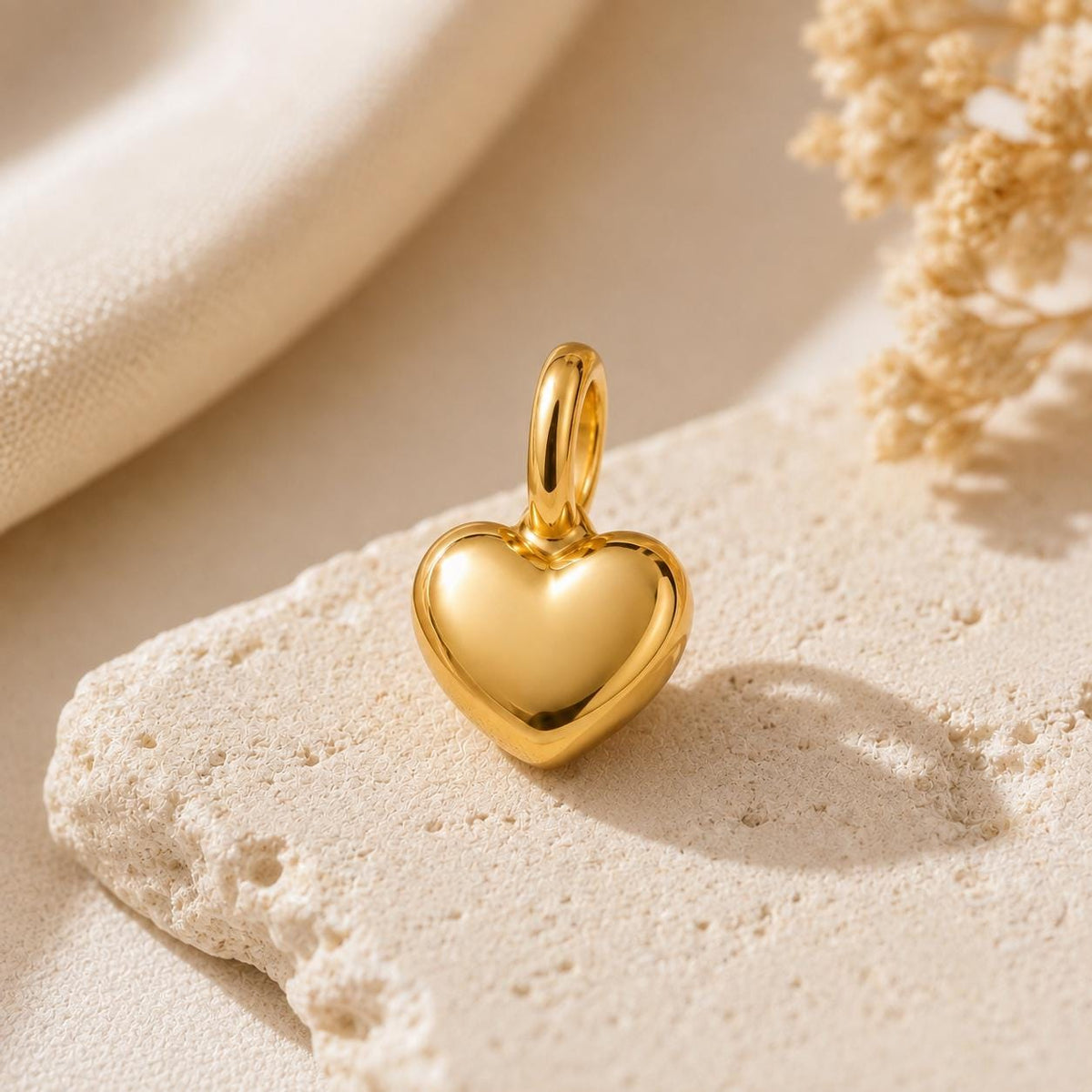 Dainty Heart Pendant Necklace Tiny Love Charm in Solid Gold or 925 Sterling Silver Minimalist Handmade Gift for Her