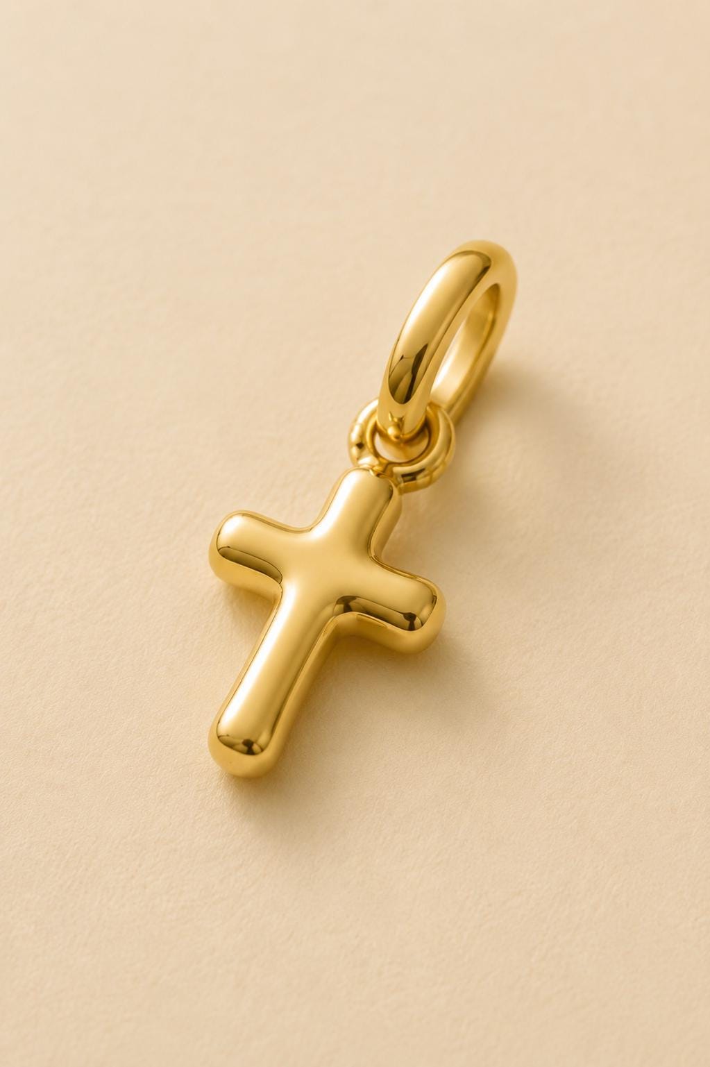 Dainty Cross Pendant Necklace Solid 14K Gold & 925 Sterling Silver Minimalist Handmade Jewelry Gift