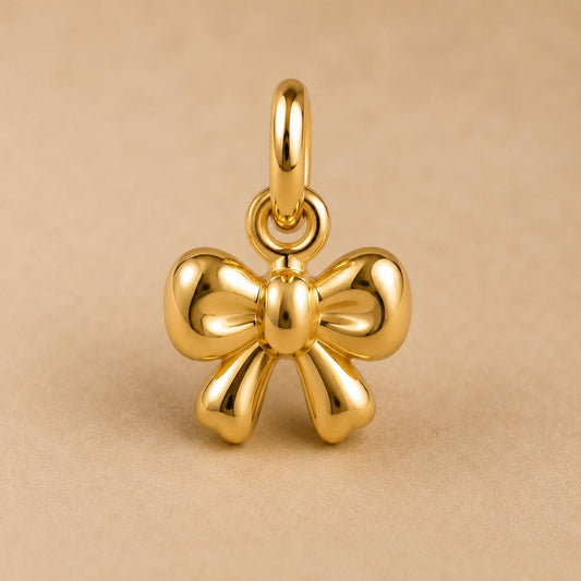 Dainty Bow Pendant Tiny Pendant Necklace in Solid Gold or 925 Sterling Silver Minimalist Handmade Gift