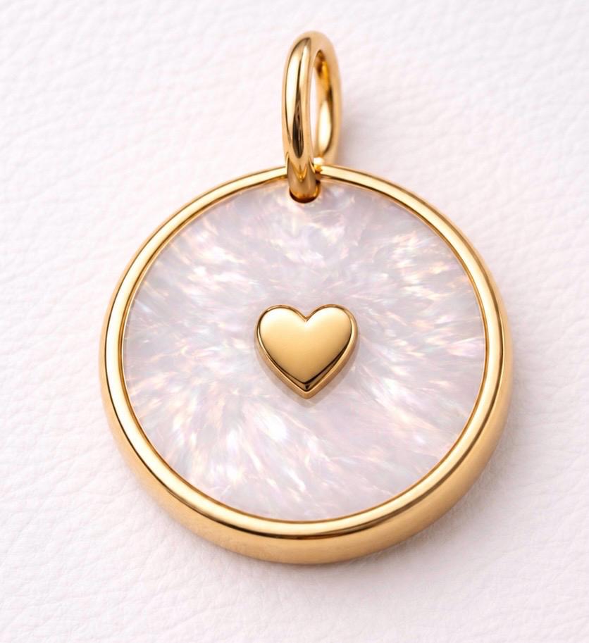 Mother of Pearl Pendant Cross Star Moon Heart Charm 14K Solid Gold Meaningful Jewelry Gift for Her