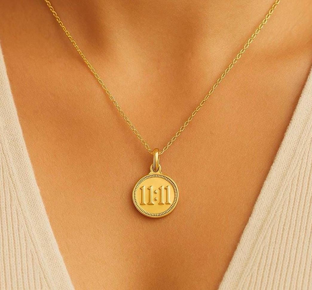 Angel Number 444 Coin Pendant Spiritual Jewelry Necklace Guardian Protection Amulet Charm Gift Numerology Talisman