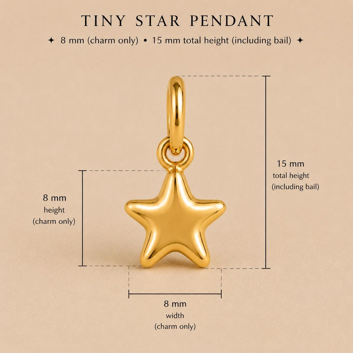 Star Pendant Tiny Gold Sterling Silver Celestial Pendant Minimalist Handmade Gift