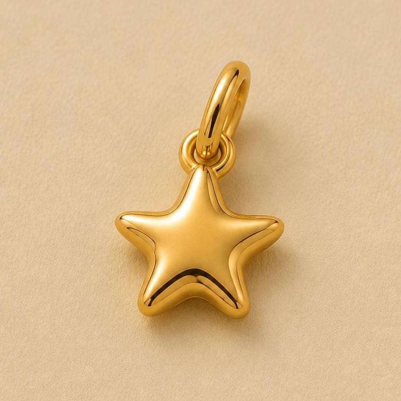 Star Pendant Tiny Gold Sterling Silver Celestial Pendant Minimalist Handmade Gift