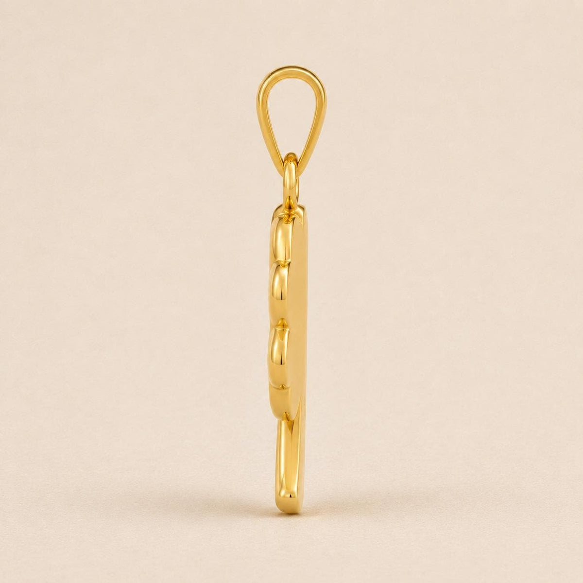 14K Solid Gold Four Leaf Clover Charm Pendant Necklace Lucky Irish Jewelry Gift