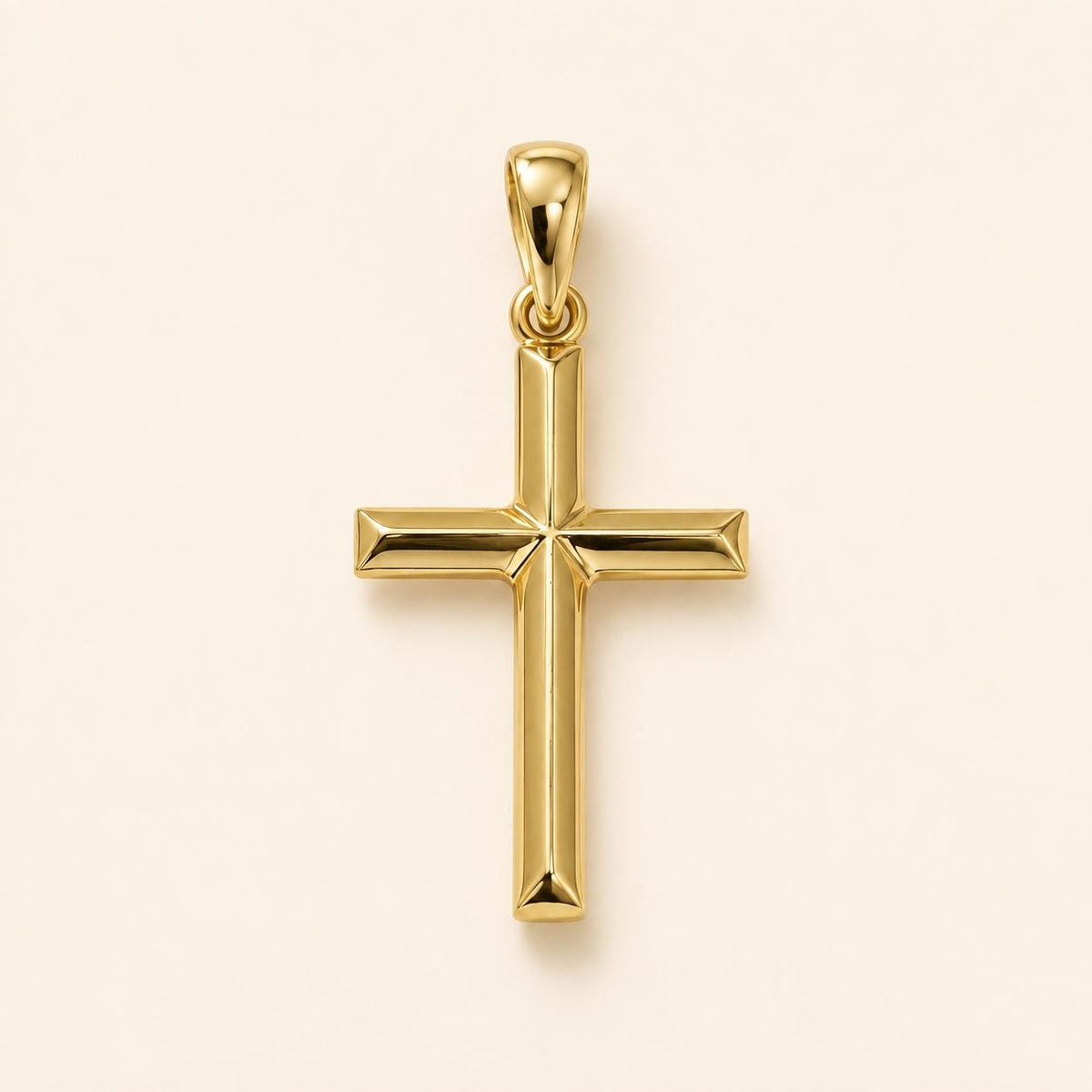Small Gold Cross Pendant Delicate Religious Jewelry Christian Necklace Charm Faith Gift Minimalist Knife Edge