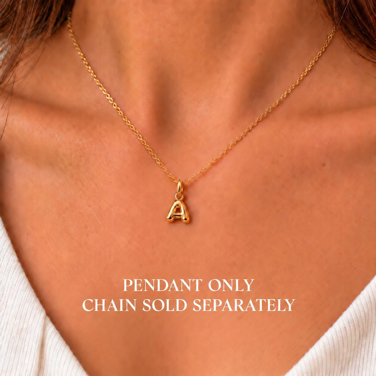 Initial Pendant Tiny Bubble Pendant Necklace Solid Gold