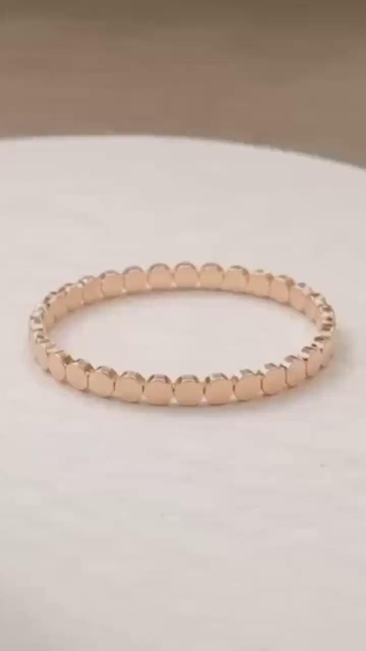 14k Yellow Gold Dotted Ring - Solid Fine Jewelry Band Jewelry