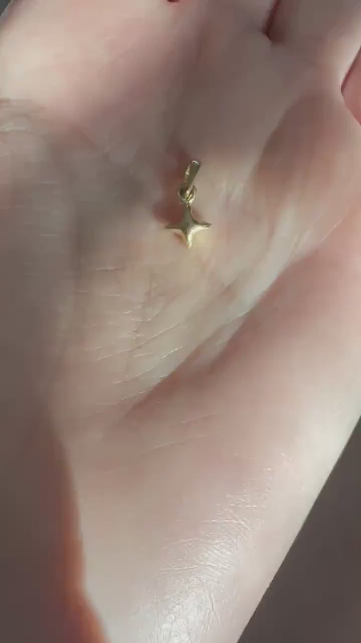 Dainty North Star Pendant Tiny Gold Sterling Silver Celestial Pendant Minimalist Handmade Gift