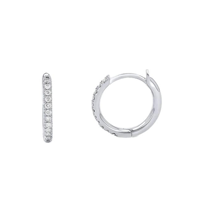 Diamond Huggie Hoop Earrings