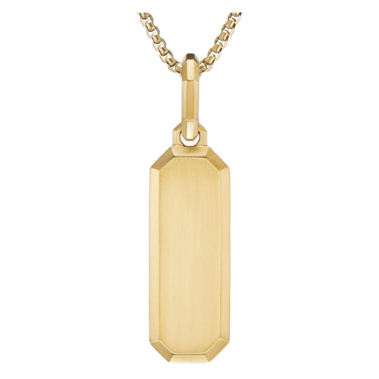 Mens Tag Pendant Gold