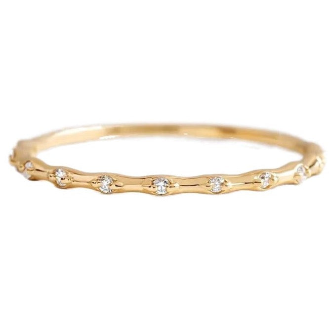 14K Gold Demi Stary Diamond Ring