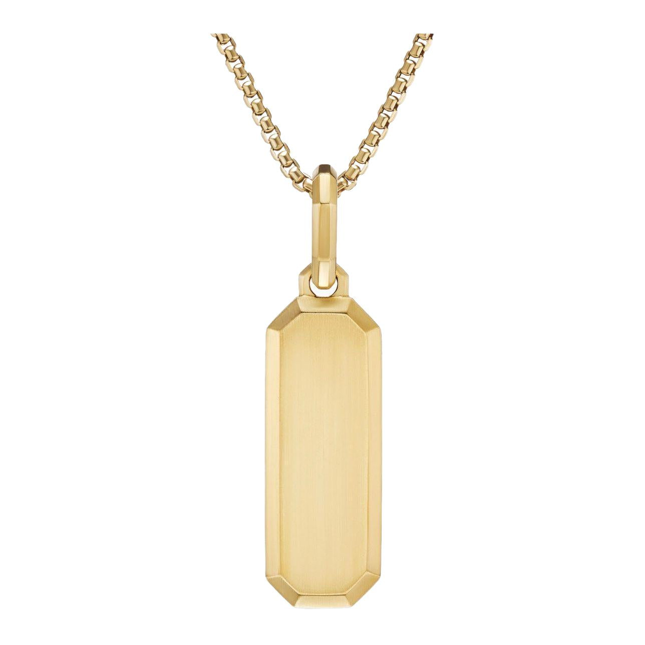 Mens Tag Pendant Gold