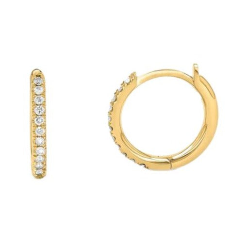 Diamond Huggie Hoop Earrings