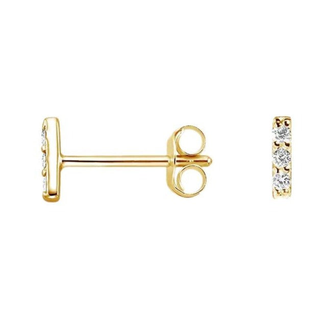 Bar Diamond Stud Earrings